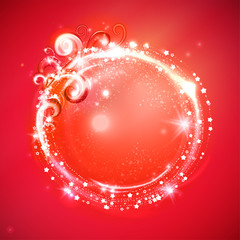 Festive glittering round frame. Vector Background © lorelinka