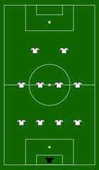soccer field with team formation