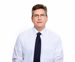 Businessman isolated on white.