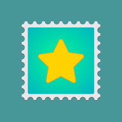 Mail stamp with a star