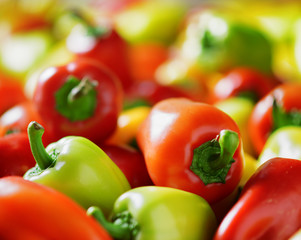 Fresh sweet peppers. Vegetable background