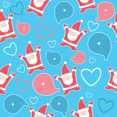 New Year, Christmas Holiday seamless background with Santa