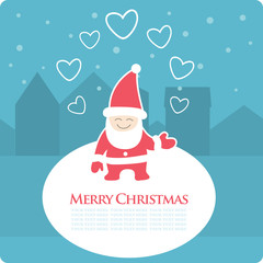 Christmas, New Year greeting card with Santa Claus