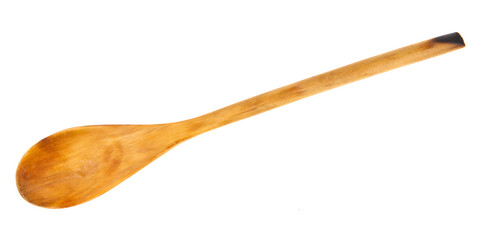wooden spoon on a white background