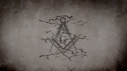 Freemason Symbol Appearing on a Wall