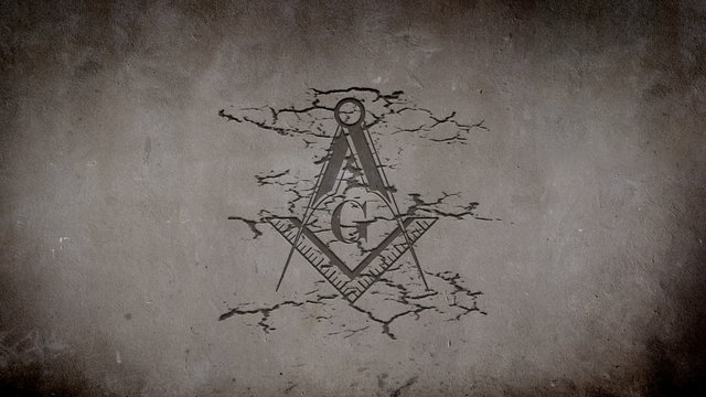 Freemason Symbol Appearing on a Wall
