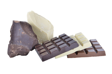 chocolate bars and chocolate chunks