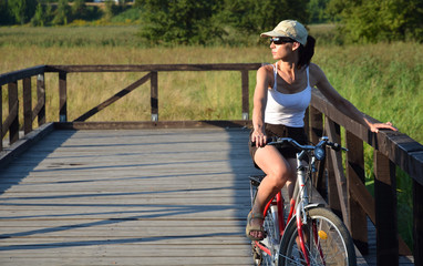 Girl riding bicycle