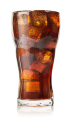 Cola with ice cubes