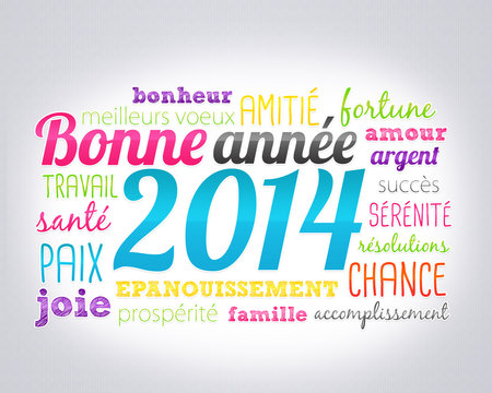 nuage de mots : bonne année 2014