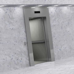 Modern Elevator with Open Doors