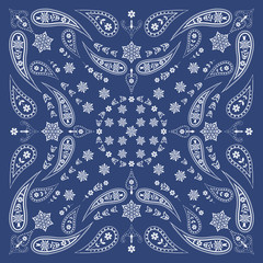 Bandana Scarf with Paisley and Floral Pattern