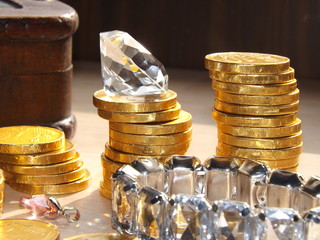 Gold coins and gems Macro