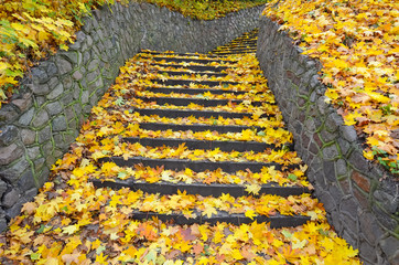 Obraz premium City stairs in autumn colors