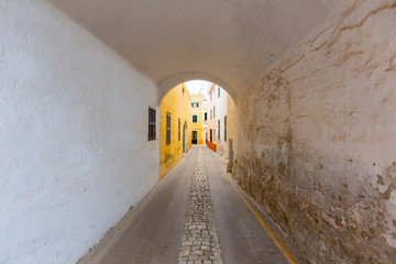 Fototapeta premium Menorca Carrer de Sant Climent barrel vault passage