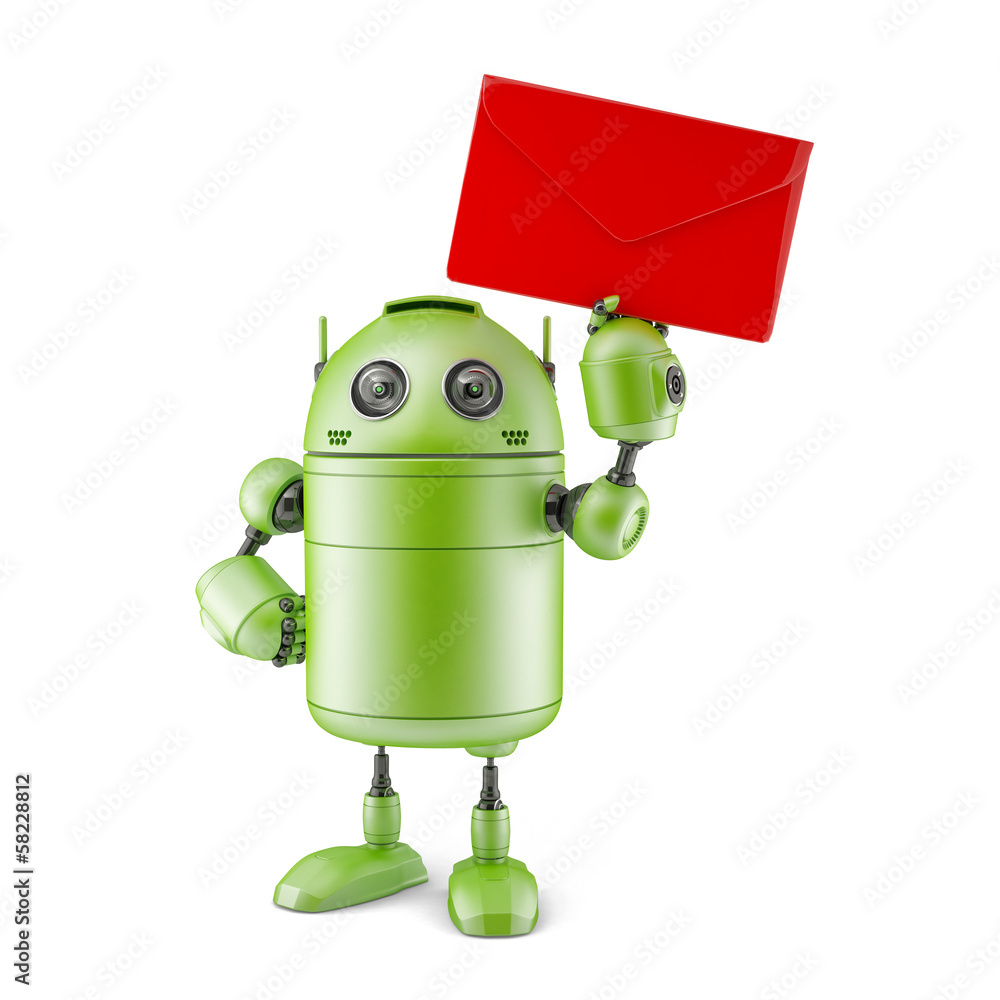 Poster robot with envelope.