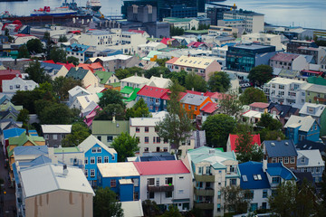 Fototapeta premium Beautiful Reykjavik View From The Top