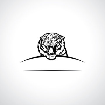 Roaring tiger label
