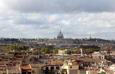 Fototapeta na wymiar Rome, Panoramic and St Peters Basilica