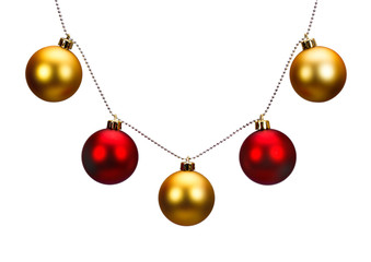 Golden and red Christmas balls