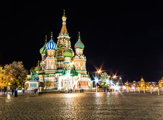 st basil cathedral ,red square by night