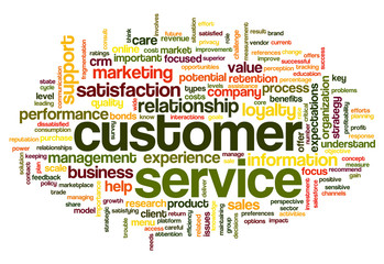Customer service concept in word cloud