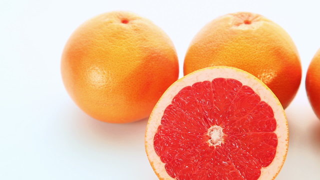 Grapefruit fruits on white background