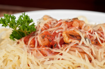 Pasta with seafood