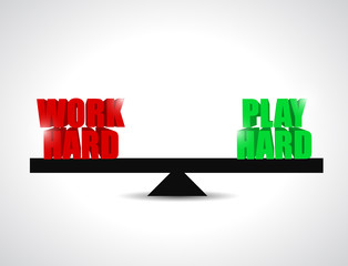 balance between work had and play hard. concept