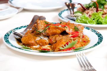 Fish in Dry Red Curry