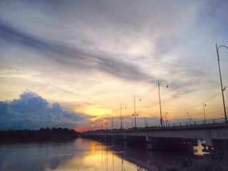 sunset view at a bridge