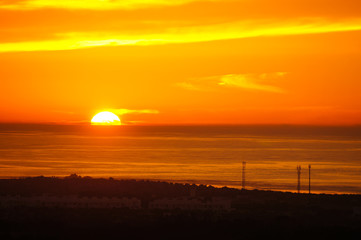 Beautiful sunset over the Atlantic Ocean, Morocco