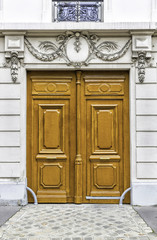 Wood entry door in Paris, France