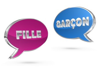 fille garçon phylactère 3D