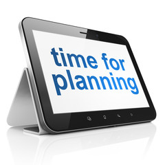 Time concept: Time for Planning on tablet pc computer