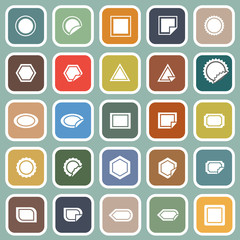 Label flat icons on blue background