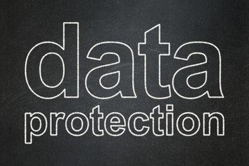 Safety concept: Data Protection on chalkboard background
