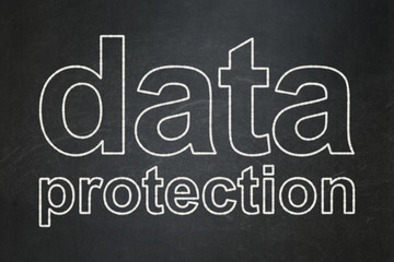 Fototapeta premium Safety concept: Data Protection on chalkboard background