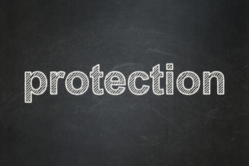 Obraz premium Protection concept: Protection on chalkboard background