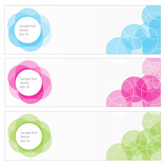 set of vector banners with bright circles