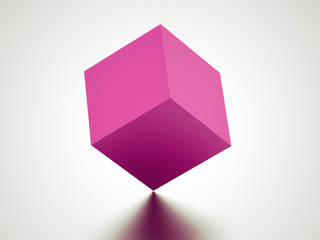 Single pink cube icon