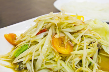 Green papaya salad thai cuisine