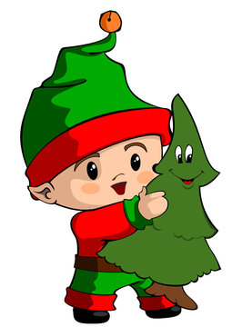 Tout petit lutin de Noël Stock Vector