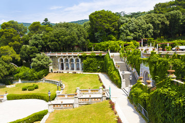 Miramare castle with beautiful garden view