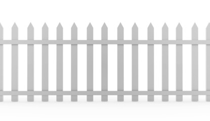 Vintage fence rendered on white