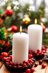 Christmas decorations with a candles