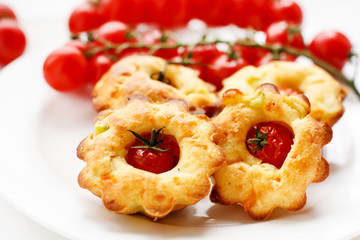 cakes with cherry tomatoes