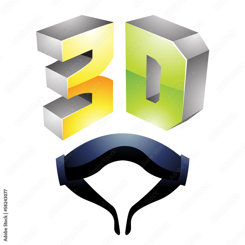 Fototapete 3d Display Technology Symbol