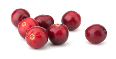 Cranberries isolated on white background