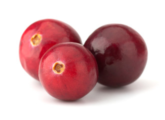 Cranberries isolated on white background